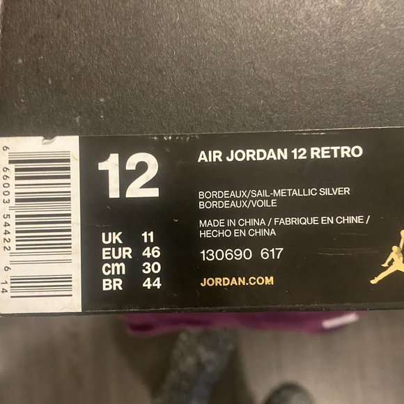 Bordeaux Air Jordan 12 Retro Mens Size 12 US - Picture 6 of 6